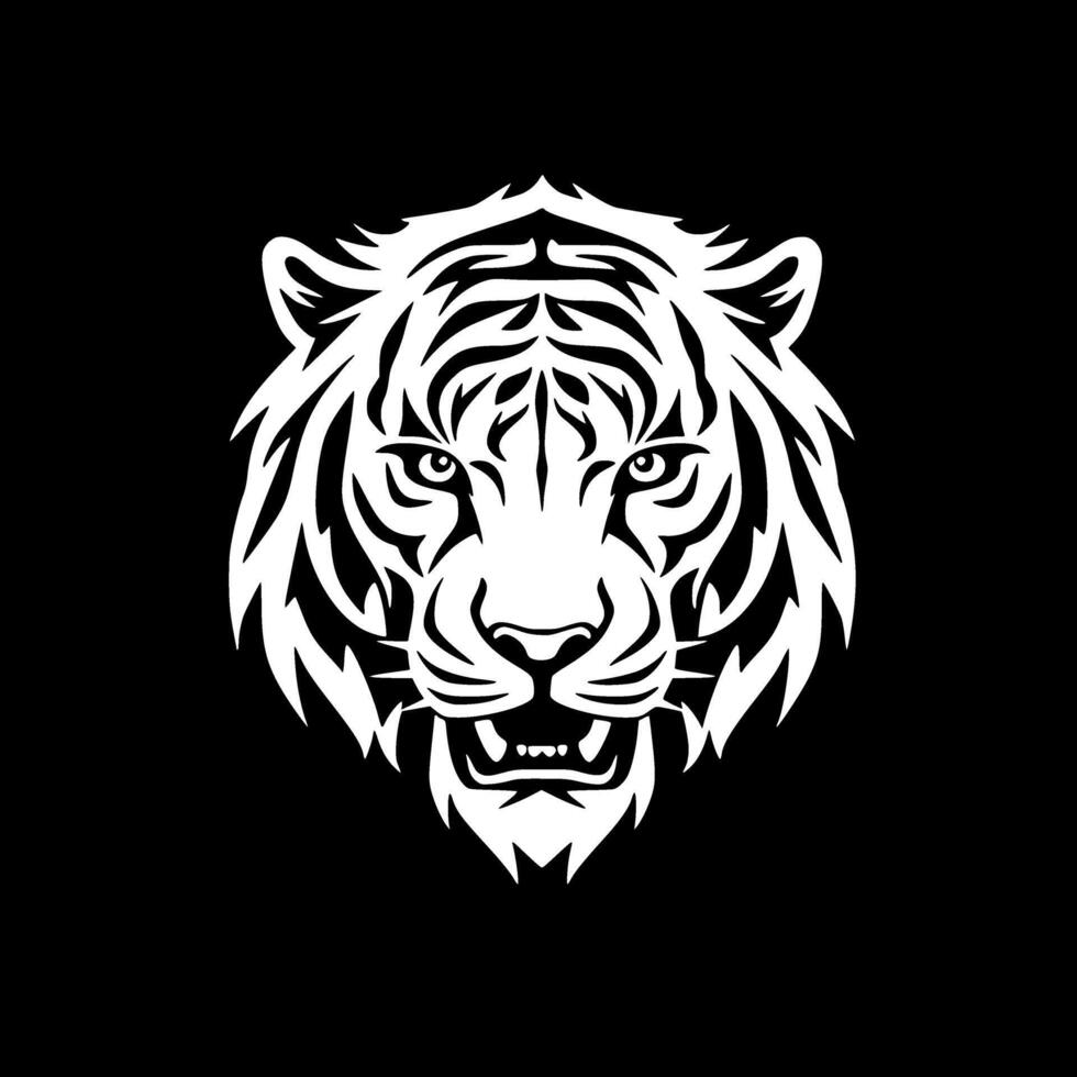 tigre, noir et blanc illustration vecteur