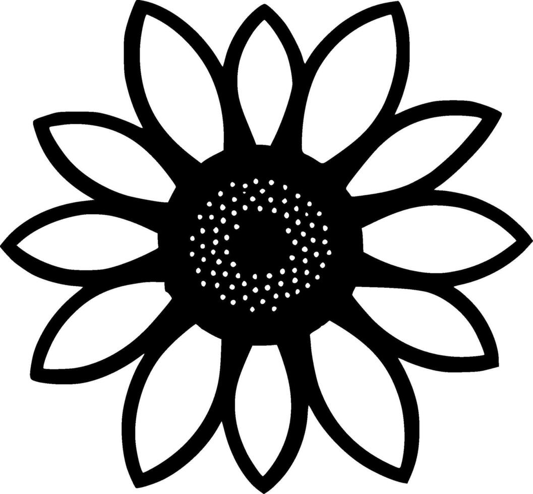 fleur, minimaliste et Facile silhouette - illustration vecteur