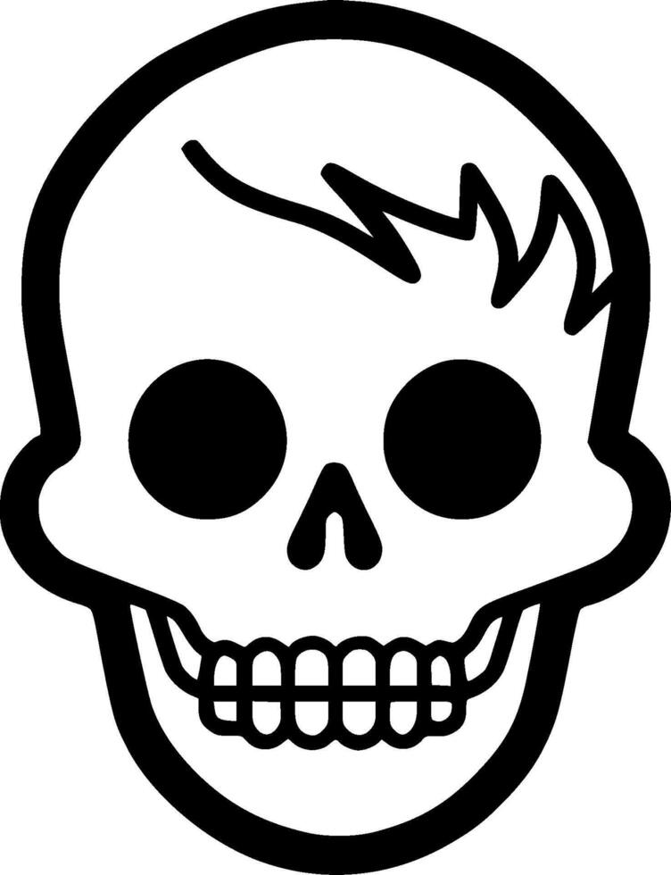 squelette - noir et blanc isolé icône - illustration vecteur