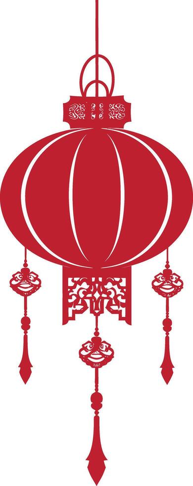 asiatique chinois traditionnel lanterne rouge Couleur seulement vecteur