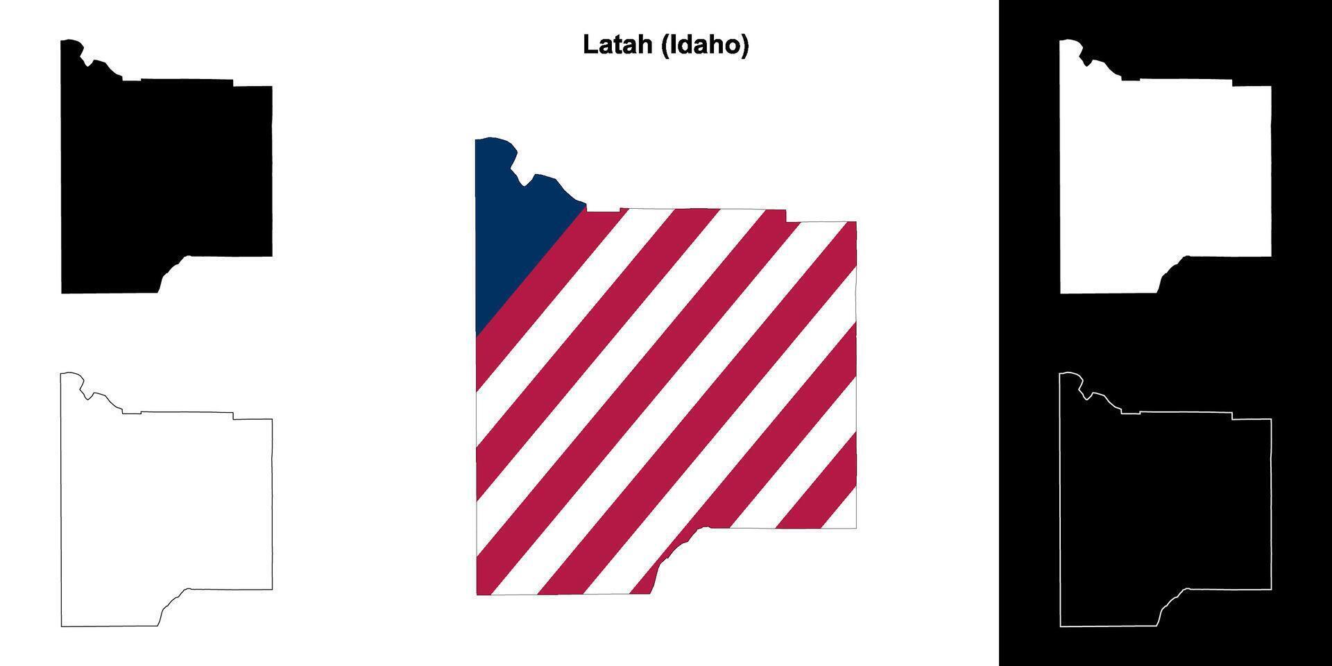 latah comté, Idaho contour carte ensemble vecteur