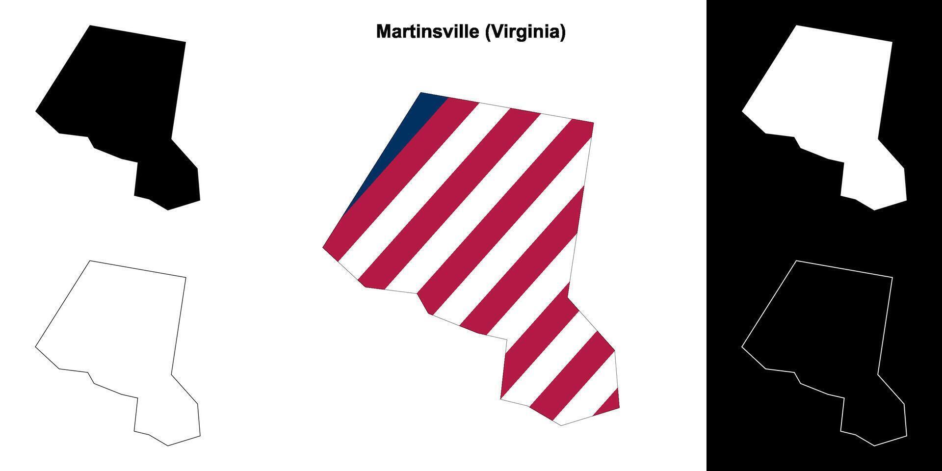 Martinsville comté, Virginie contour carte ensemble vecteur