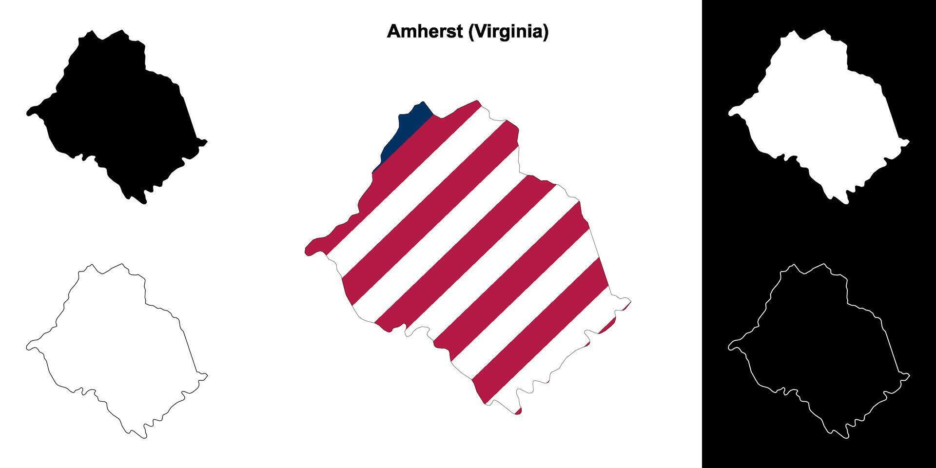 amherst comté, Virginie contour carte ensemble vecteur