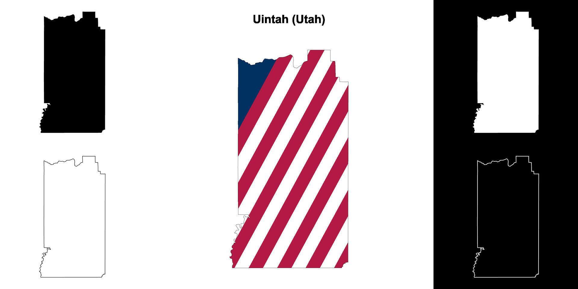 uintah comté, Utah contour carte ensemble vecteur