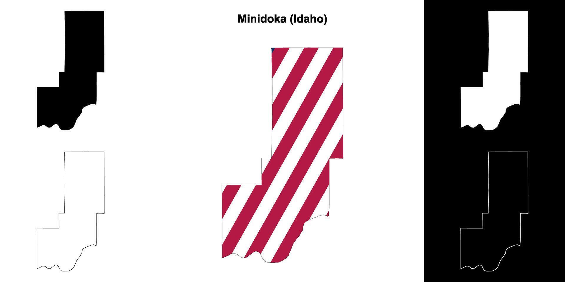 minidoka comté, Idaho contour carte ensemble vecteur