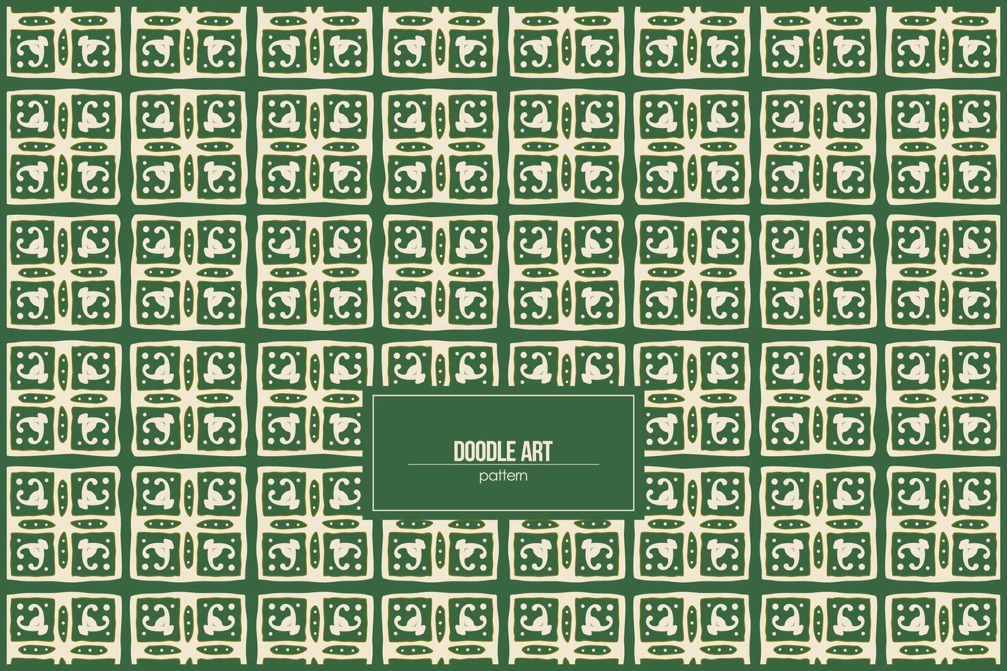 Créatif griffonnage art modèle de carré batik avec vert Contexte vecteur