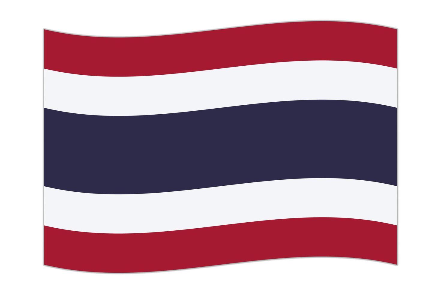 agitant drapeau de le pays Thaïlande. illustration. vecteur