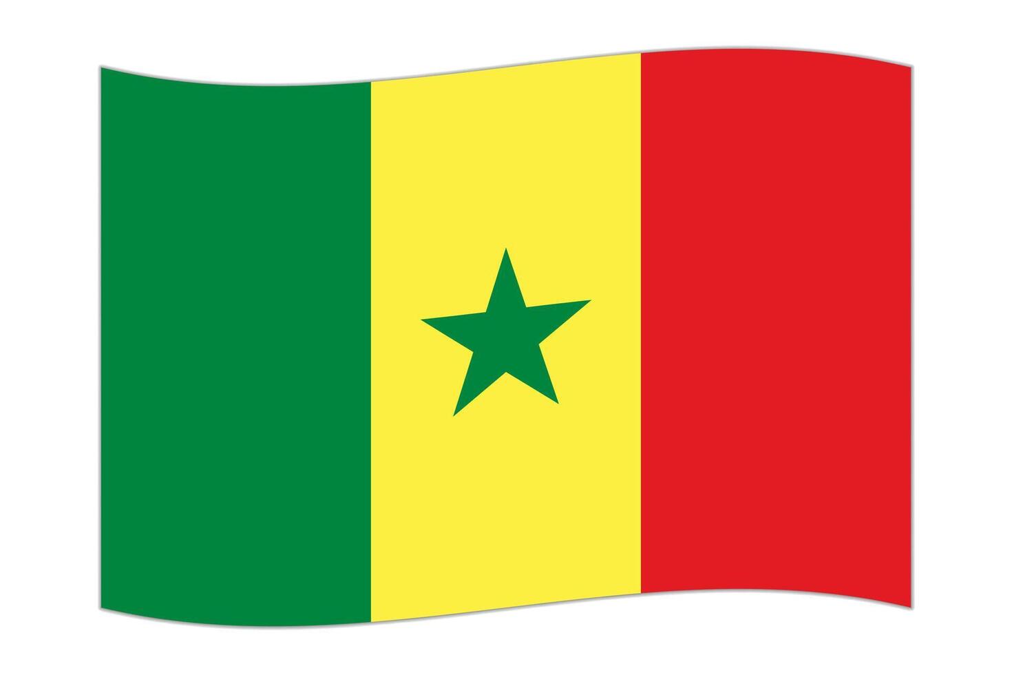 agitant drapeau de le pays Sénégal. illustration. vecteur