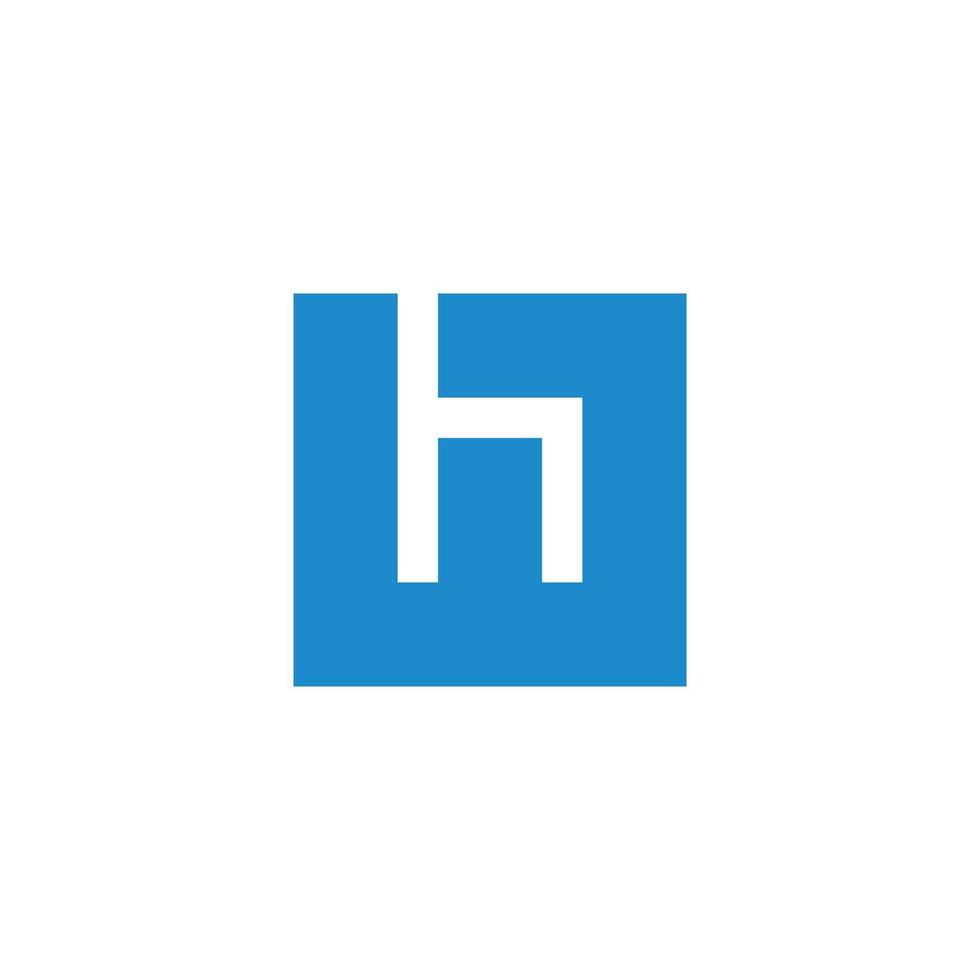 lettre hw carré négatif espace logo vecteur