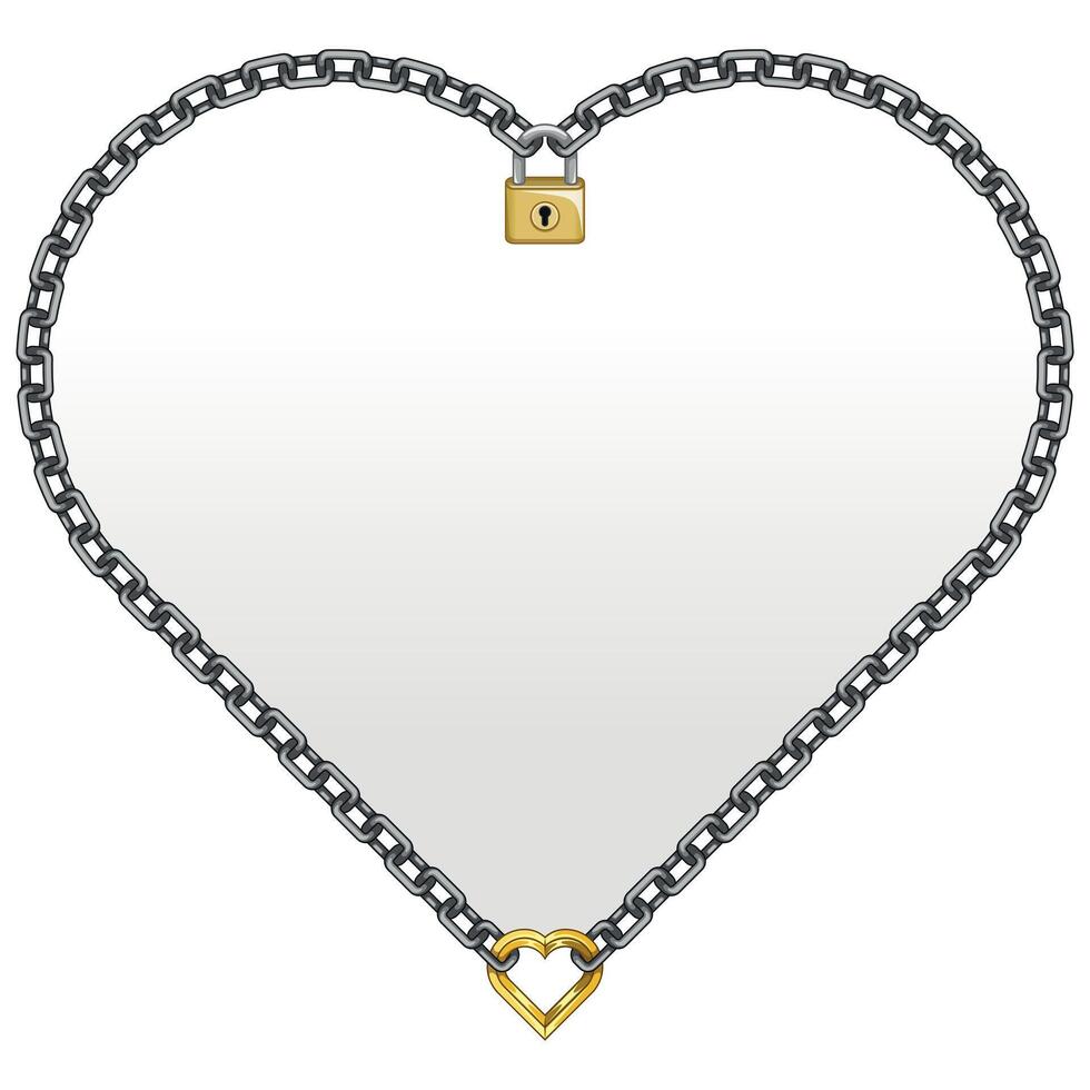 conception cadenas avec Chaînes dans cœur forme, Cadre pour la Saint-Valentin journée Photos vecteur