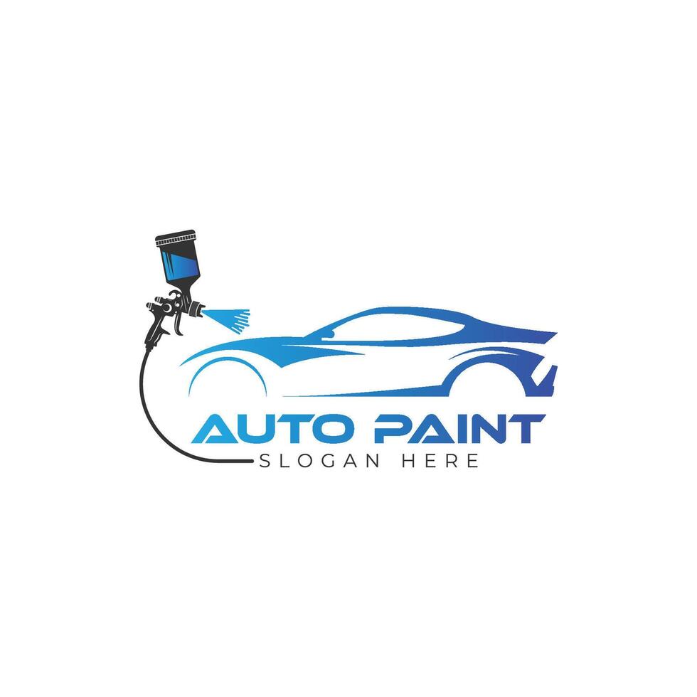 voiture La peinture logo avec vaporisateur pistolet et sport voiture concept vecteur