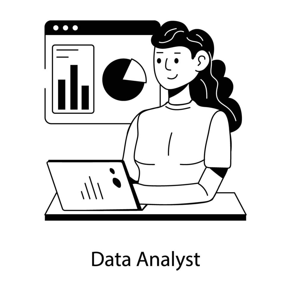 branché Les données analyste vecteur