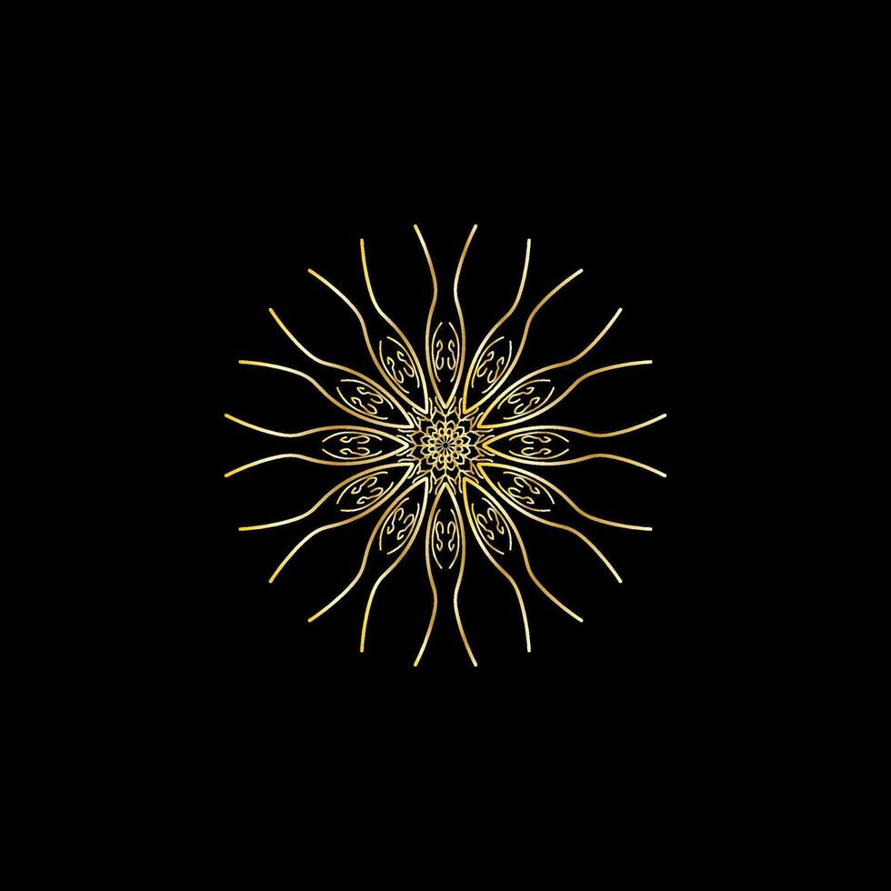 mandala. or décoratif élément. image pour coloration. abstrait circulaire ornement avec stylisé feuilles vecteur