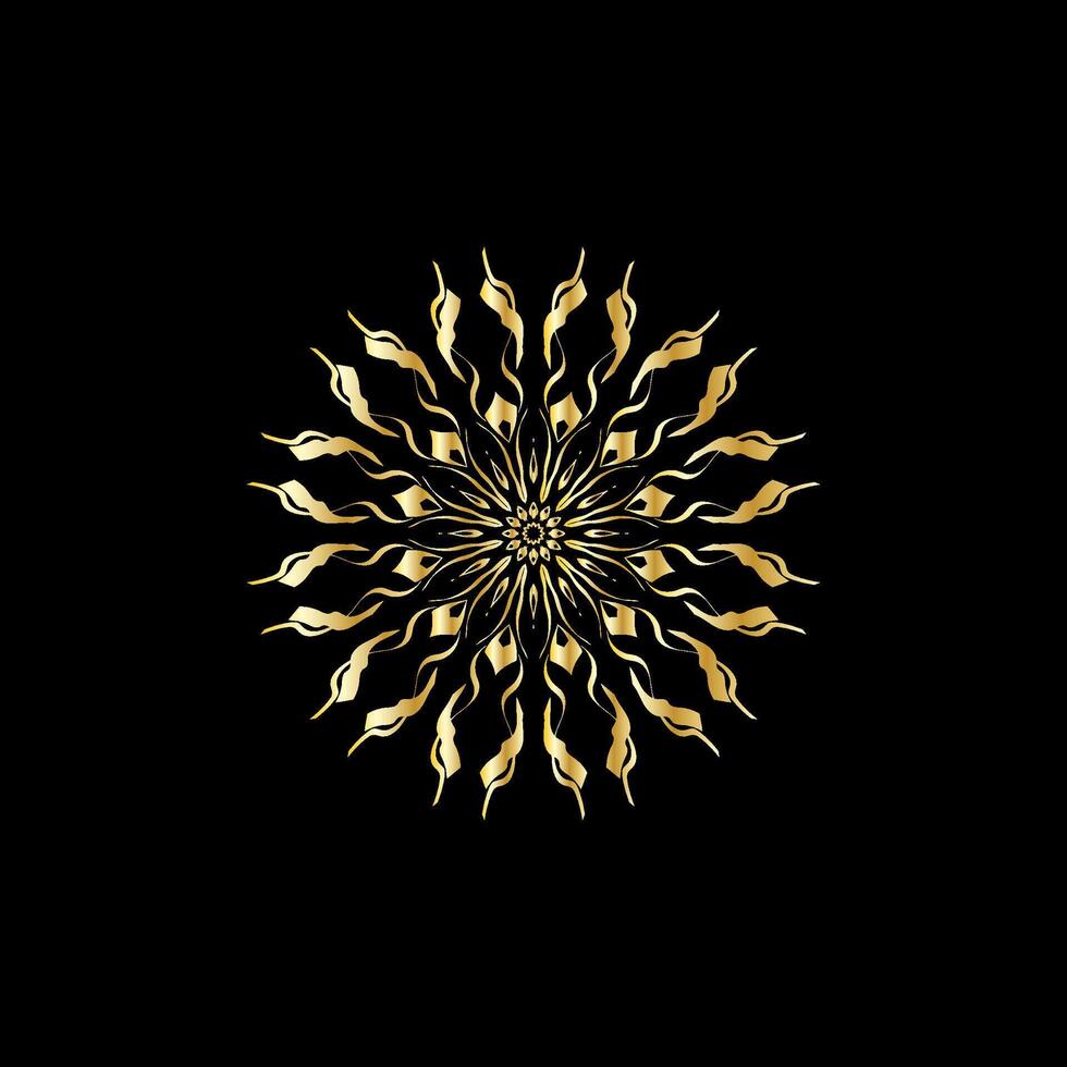 mandala. or décoratif élément. image pour coloration. abstrait circulaire ornement avec stylisé feuilles vecteur