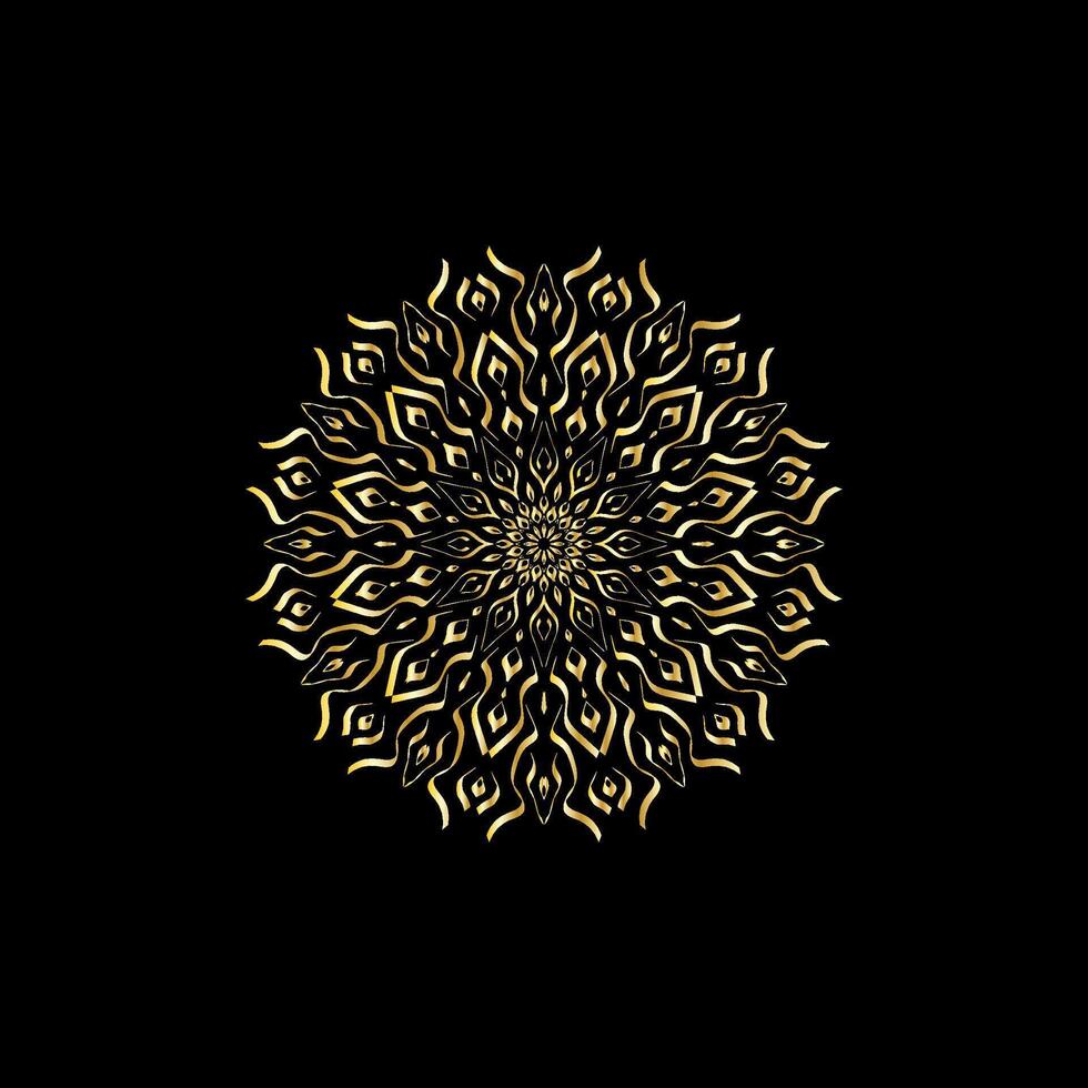 mandala. or décoratif élément. image pour coloration. abstrait circulaire ornement avec stylisé feuilles vecteur