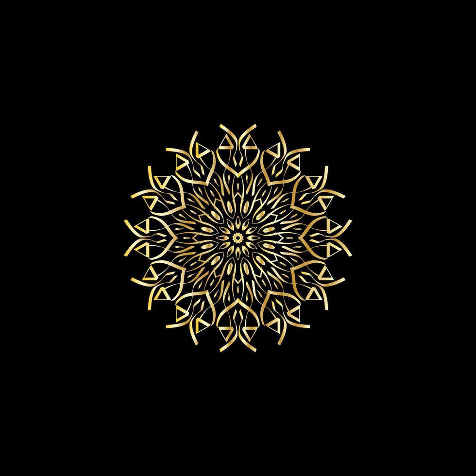 mandala. or décoratif élément. image pour coloration. abstrait circulaire ornement avec stylisé feuilles vecteur