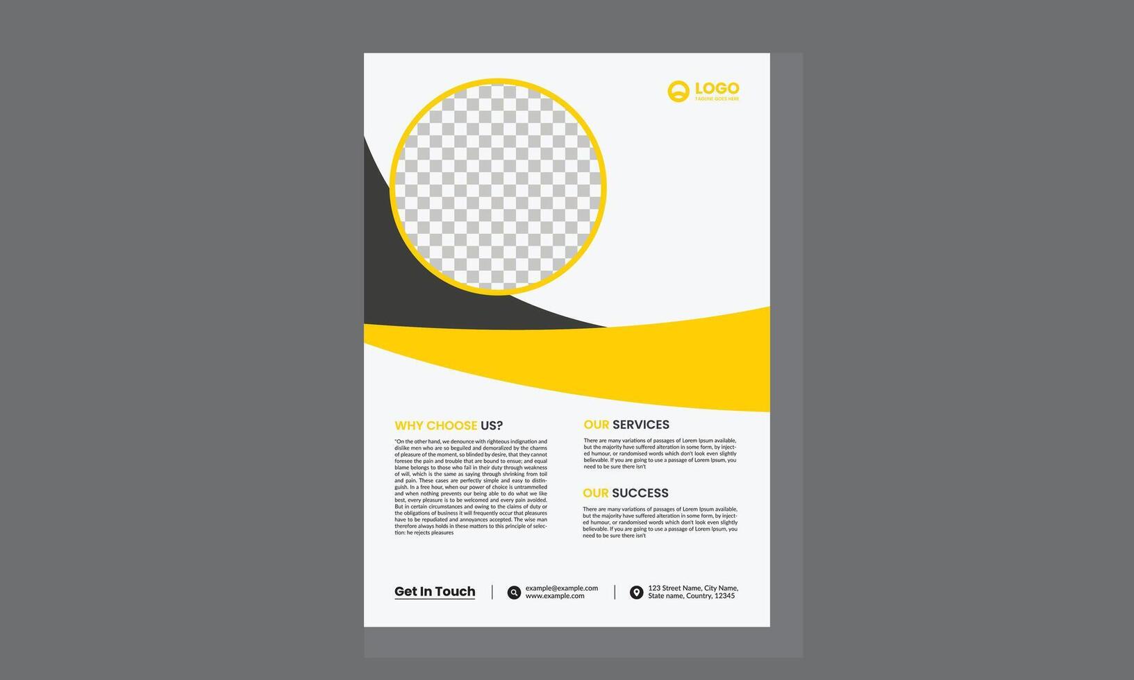 conception de brochures, mise en page moderne de la couverture, rapport annuel, affiche, dépliant en a4 avec triangles colorés vecteur