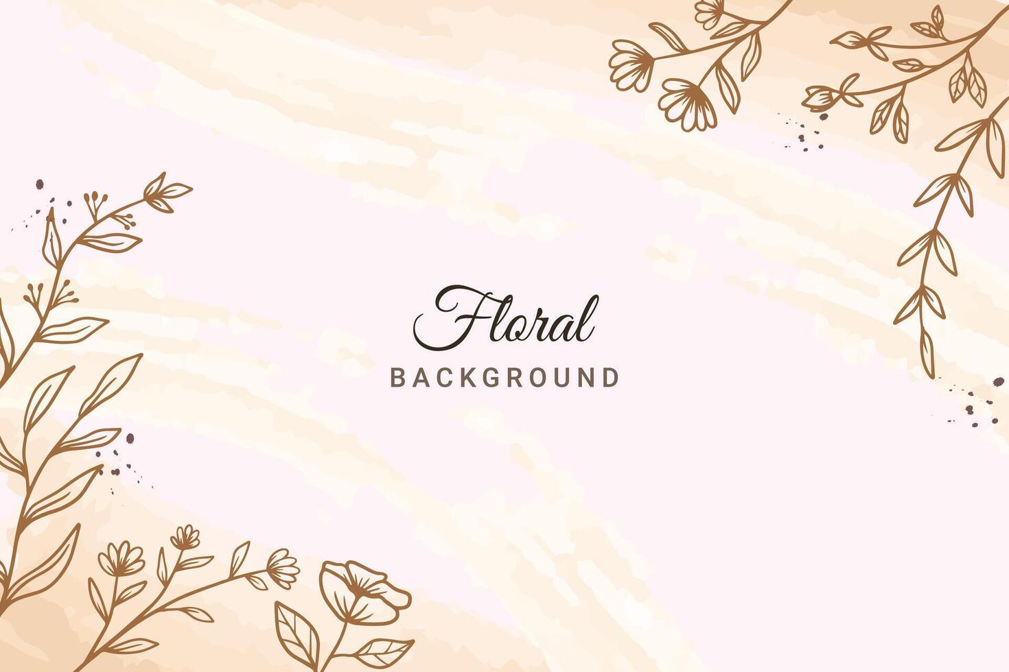 élégant or floral Contexte avec main tiré fleurs et feuilles modèle vecteur
