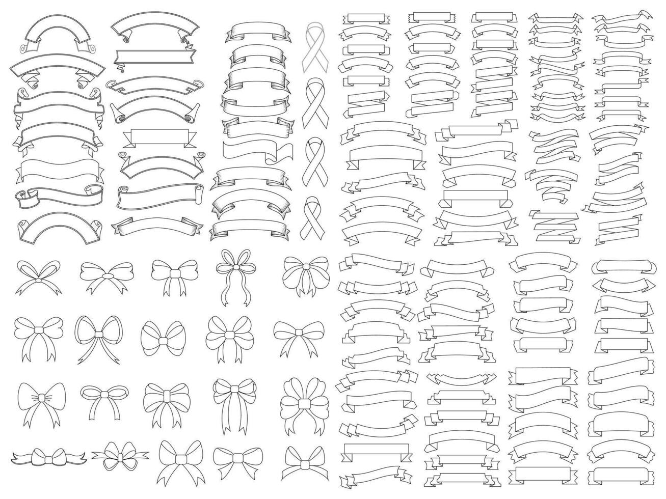 ruban éléments. moderne Facile rubans collection. plat bannière ruban pour décoratif conception. rubans, bannières, insignes, Étiquettes conception éléments. vecteur