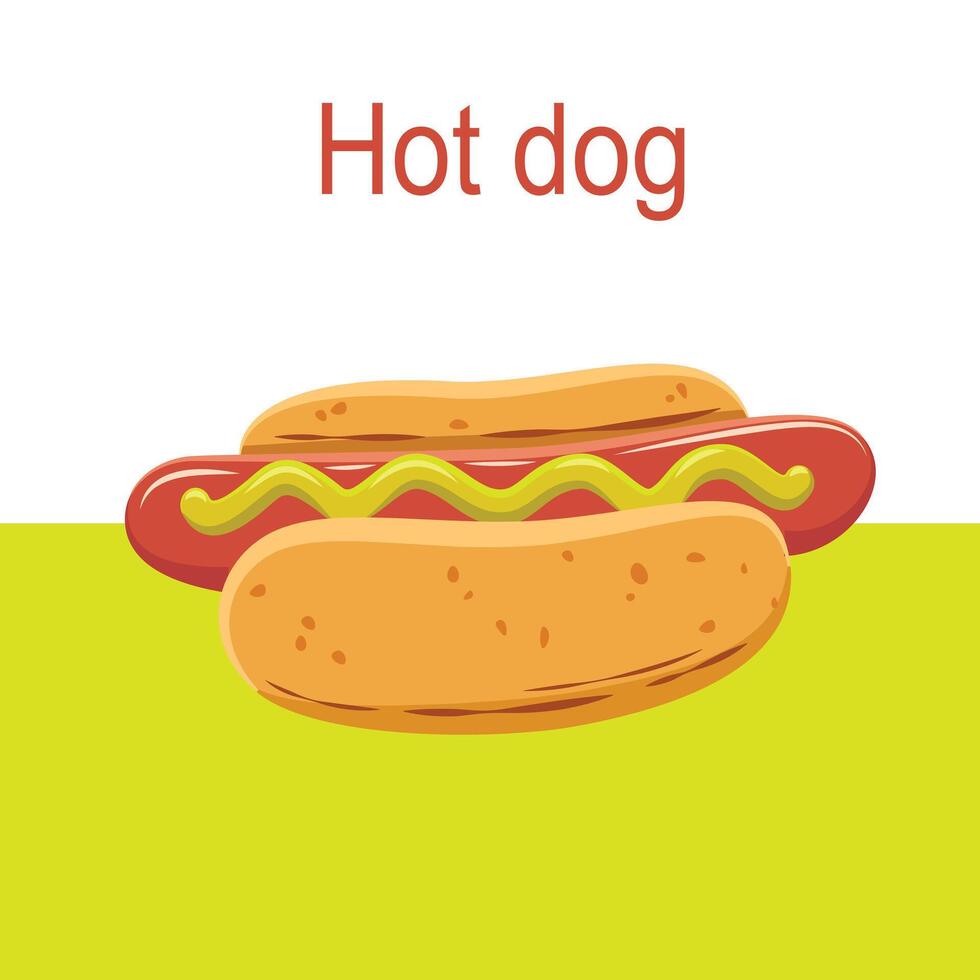 Hot-dog mignonne icône vecteur