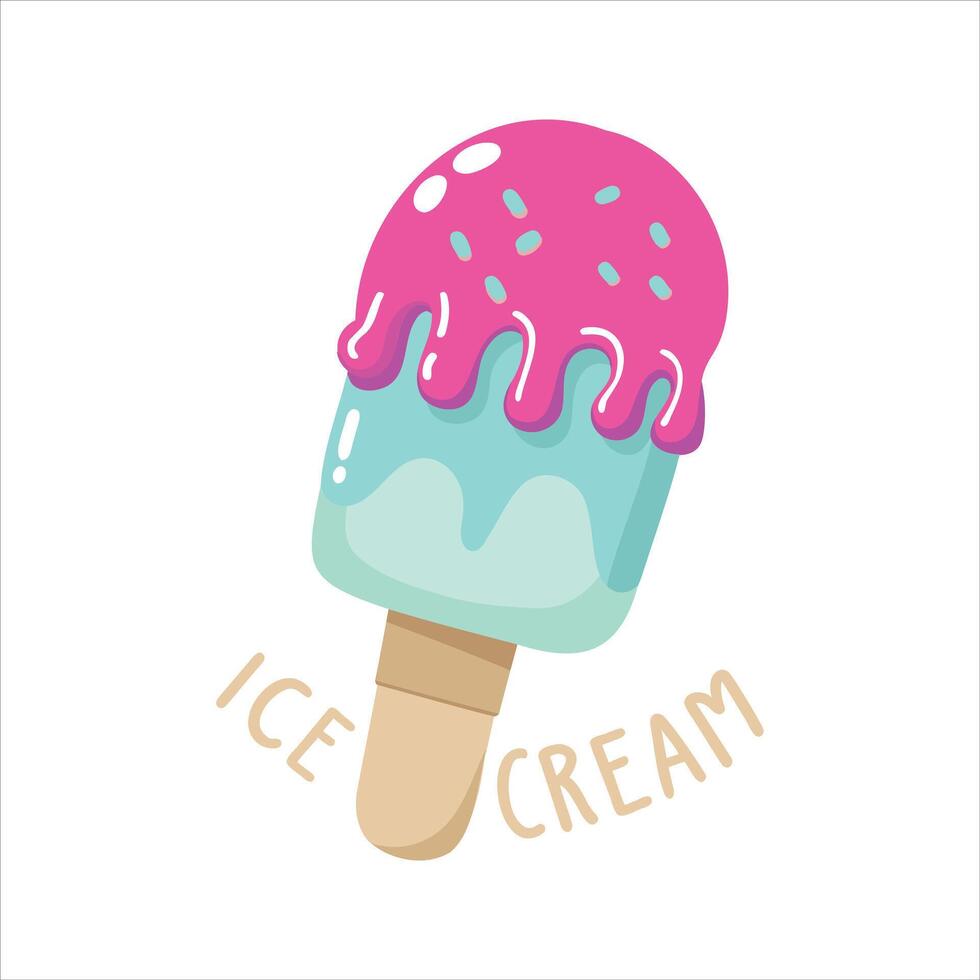 coloré dessin animé la glace crème popsicle illustration vecteur