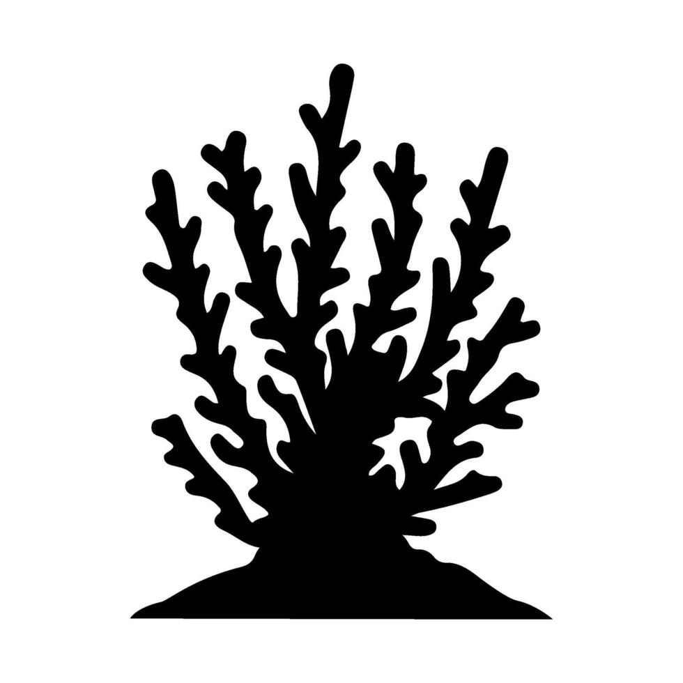 illustration de mer corail silhouette sur isolé Contexte vecteur