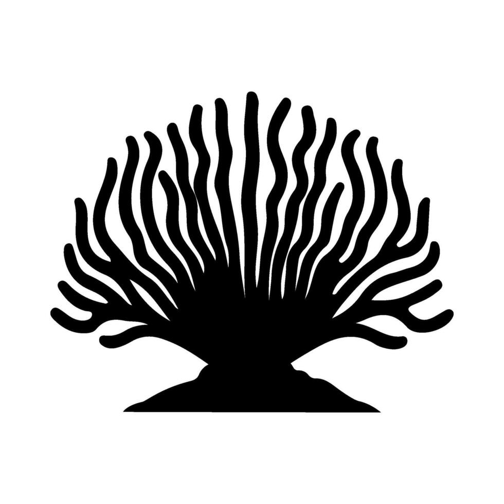 illustration de mer corail silhouette sur isolé Contexte vecteur