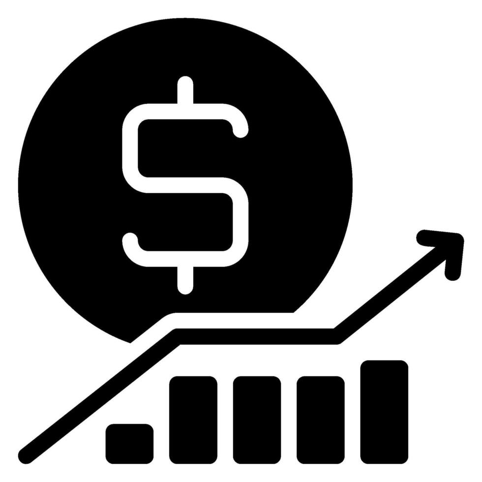 icône de glyphe d'application de bourse vecteur