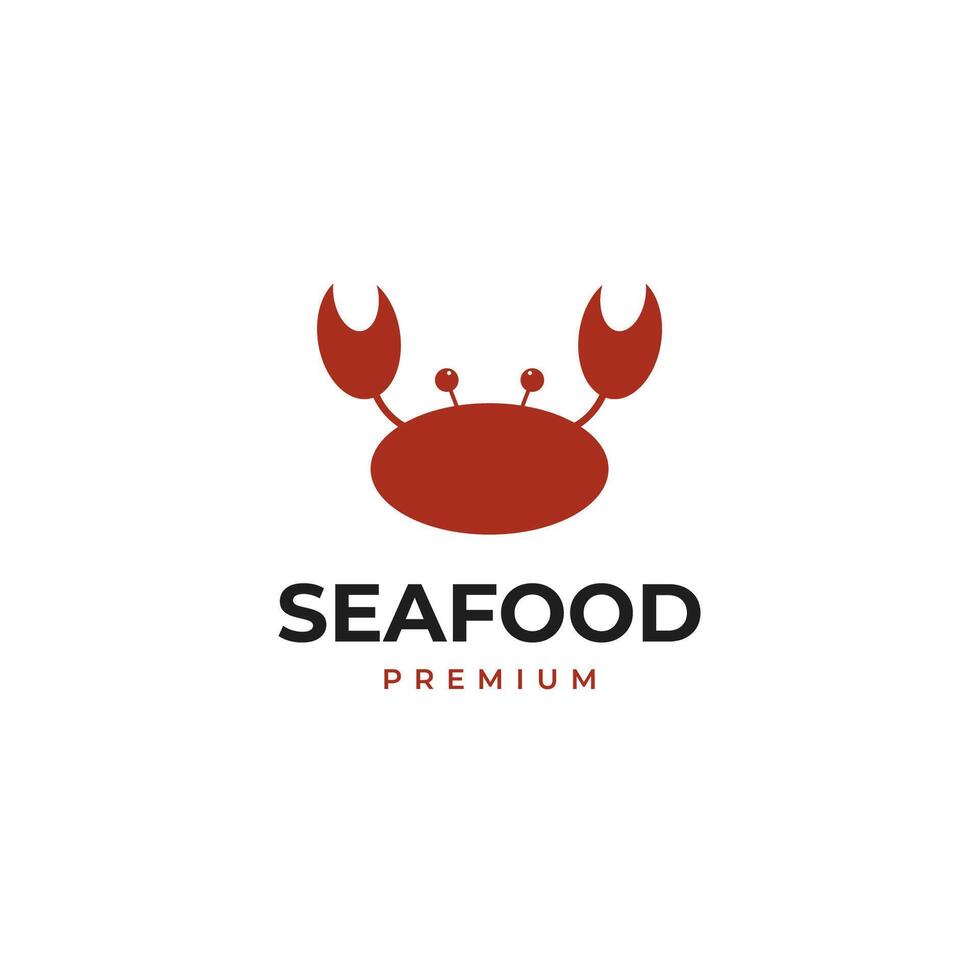 Crabe logo conception pour Fruit de mer restaurant illustration idée vecteur