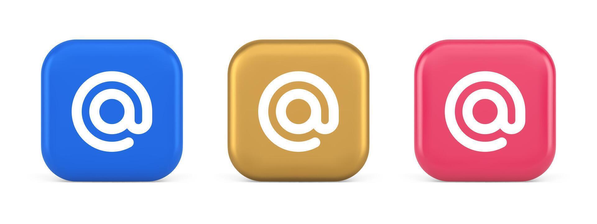 email adresse numérique symbole bouton l'Internet bavardage cyberespace la communication 3d icône vecteur