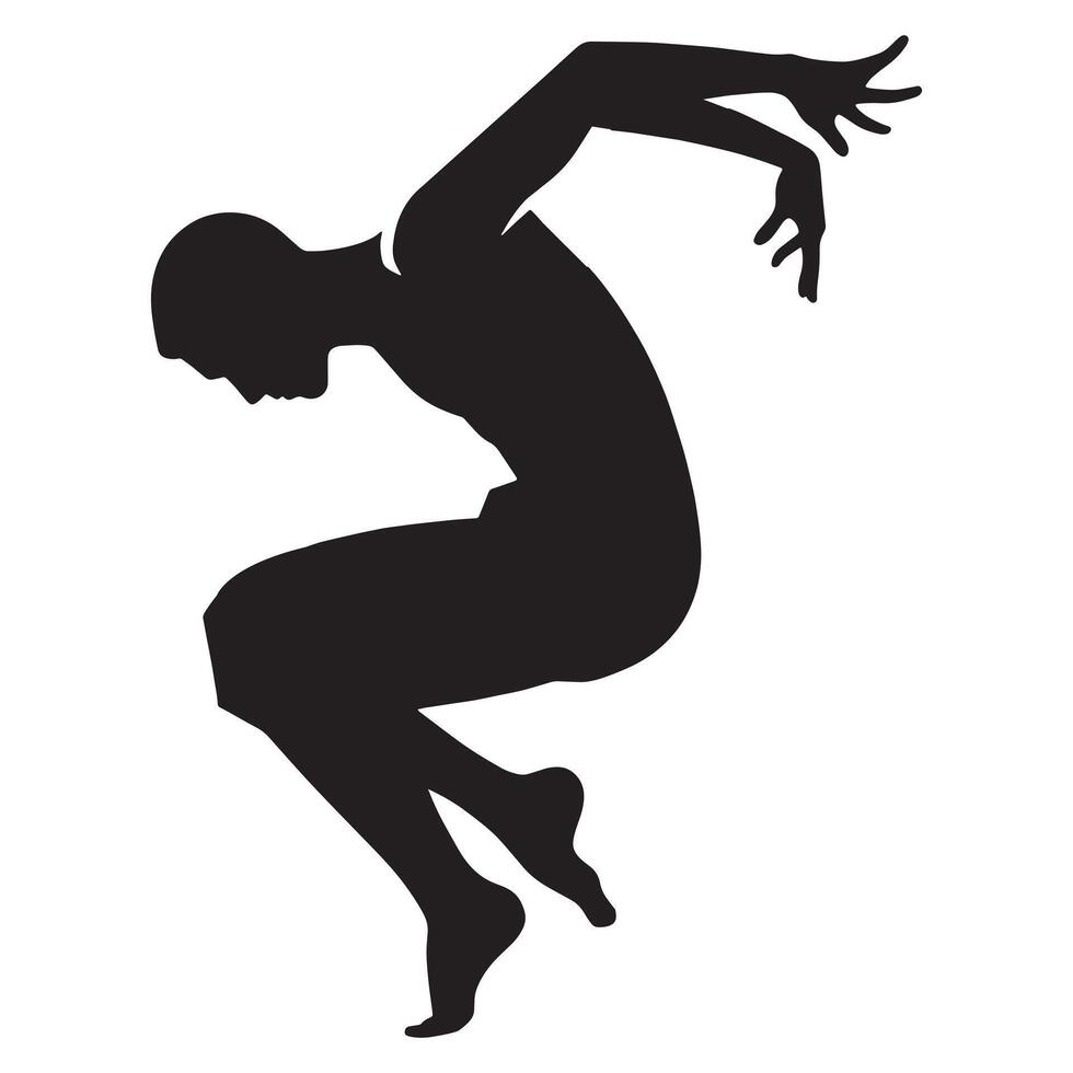 Masculin corps rouleau Danse silhouette vecteur