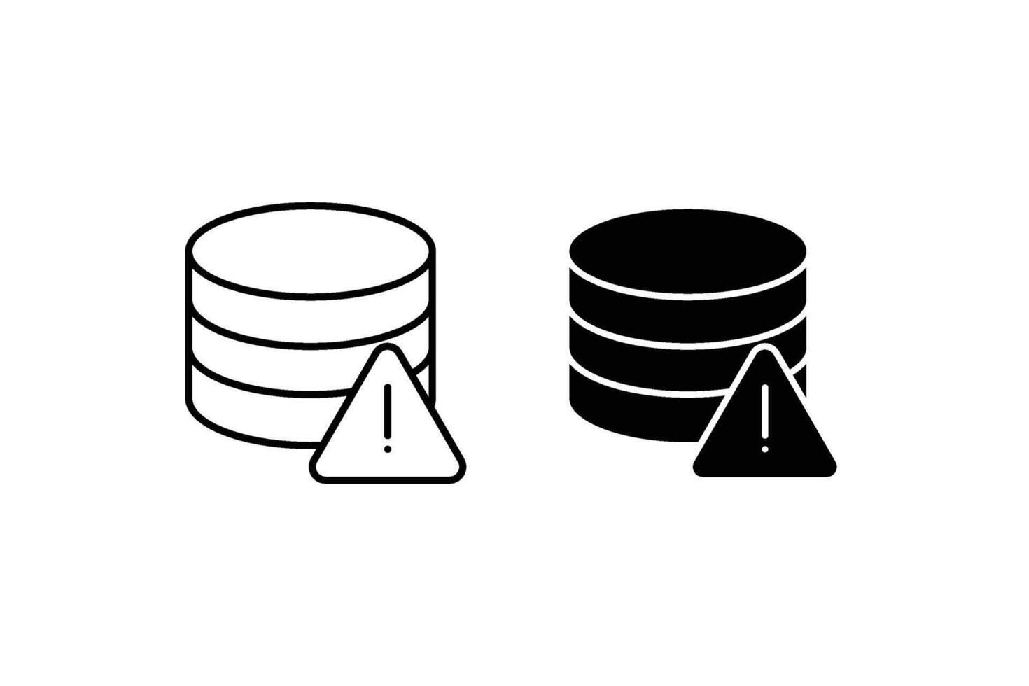 le base de données avec avertissement icône, signalisation potentiel problèmes ou soucis En ce qui concerne Les données vecteur