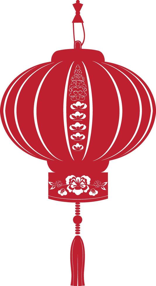 asiatique chinois traditionnel lanterne rouge Couleur seulement vecteur