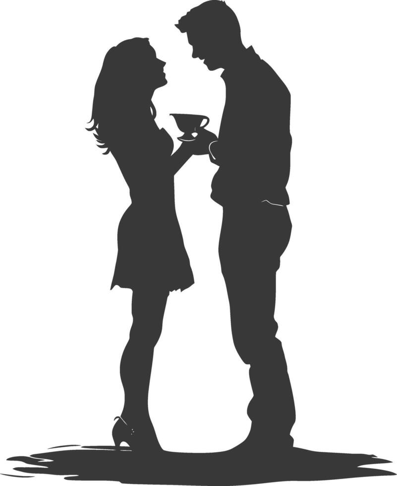 silhouette mariage proposition par couple noir Couleur seulement vecteur