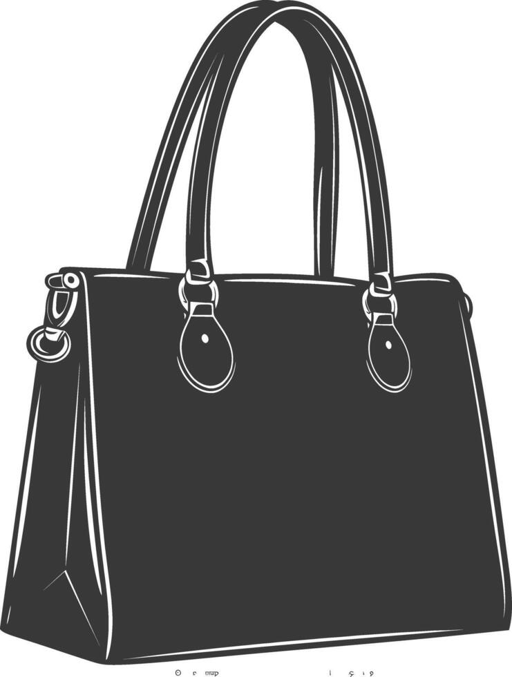 silhouette femmes Sac à main noir Couleur seulement plein vecteur