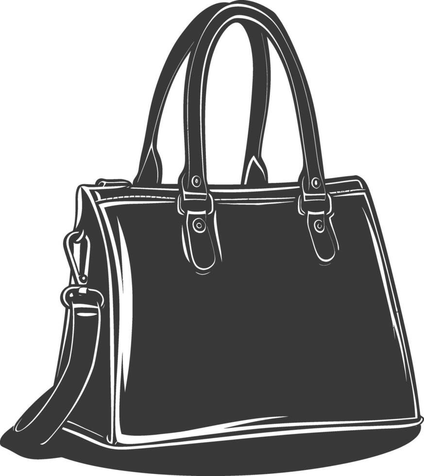 silhouette femmes Sac à main noir Couleur seulement plein vecteur