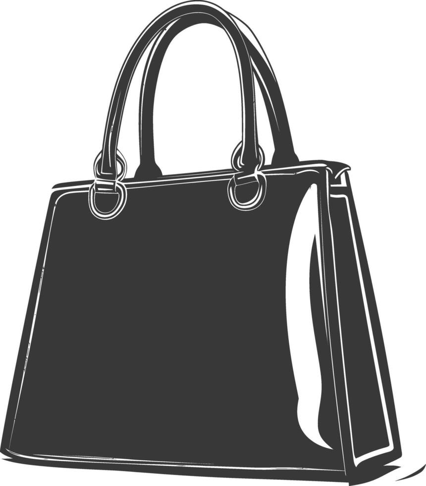 silhouette femmes Sac à main noir Couleur seulement plein vecteur