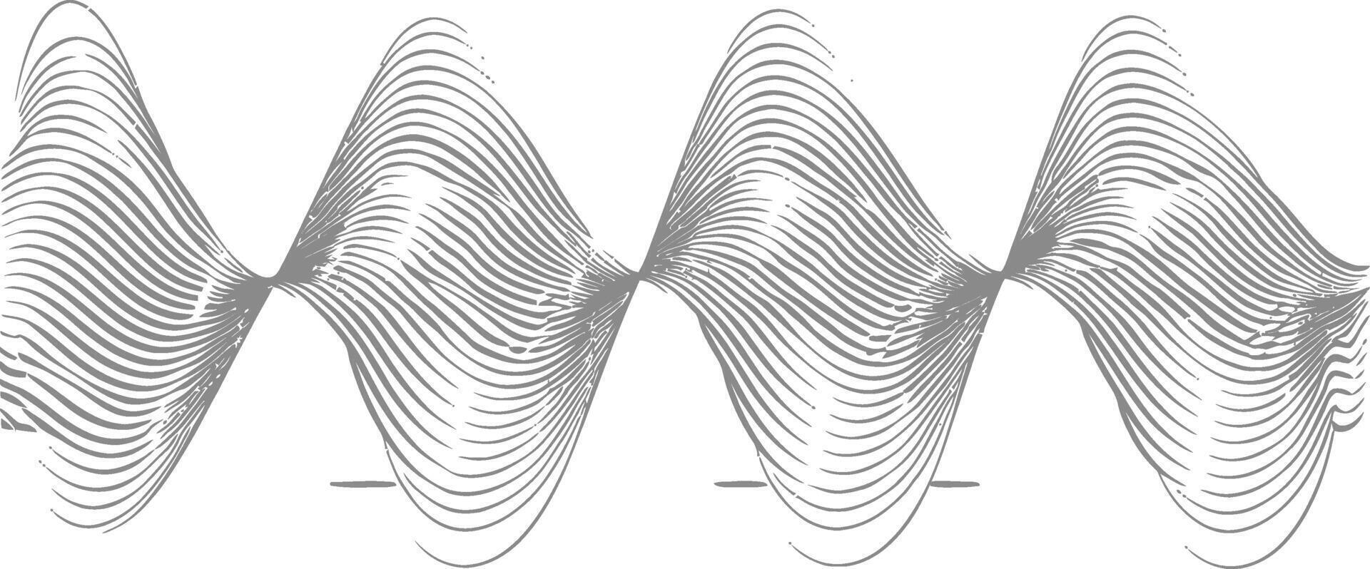 agitant du son vibration et palpitant lignes noir Couleur seulement vecteur