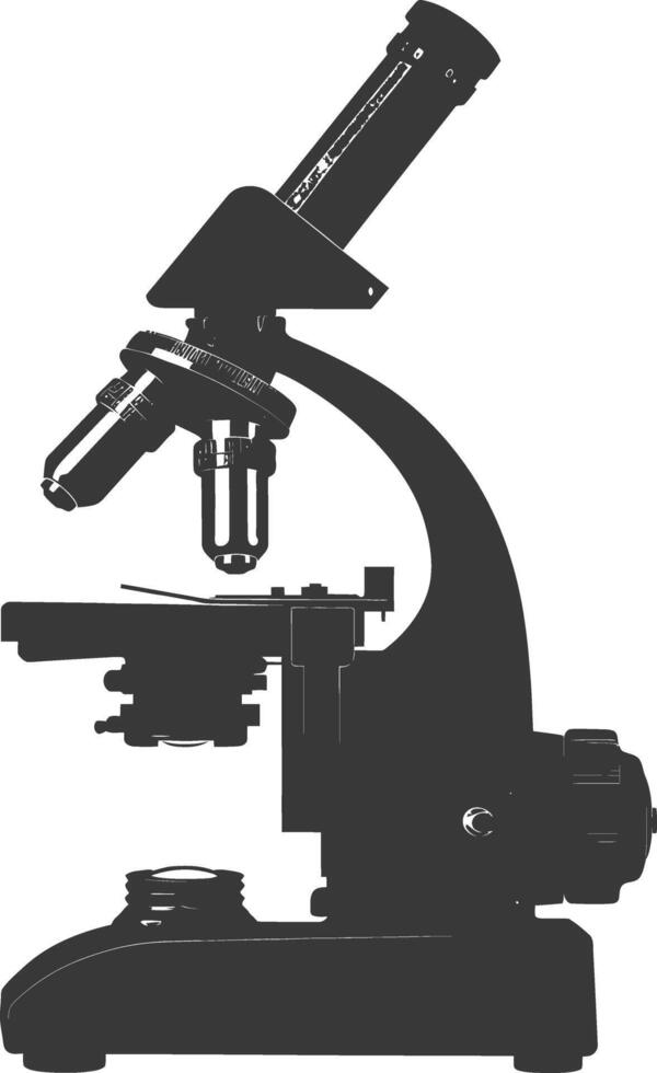 silhouette microscope noir Couleur seulement vecteur