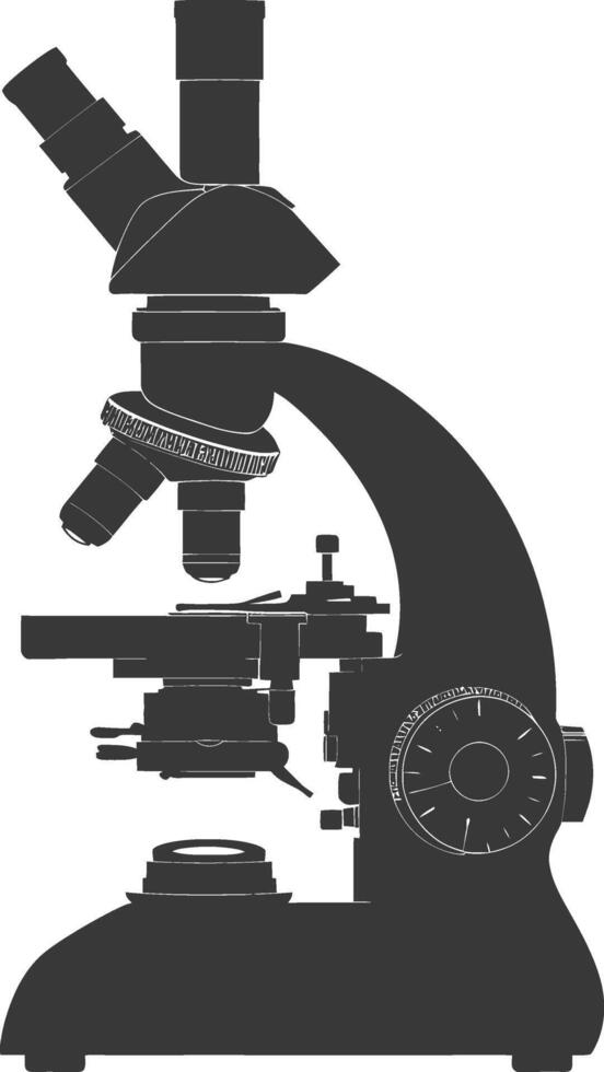 silhouette microscope noir Couleur seulement vecteur