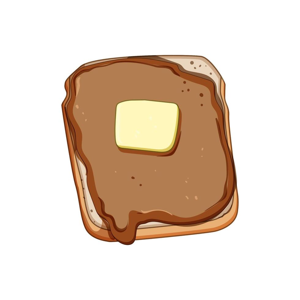 lisse pain grillé confiture dessin animé illustration vecteur