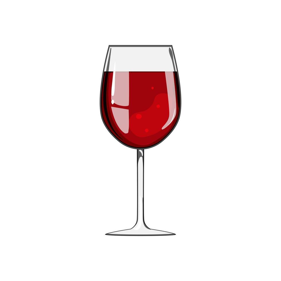 verres à pied du vin verre dessin animé illustration vecteur