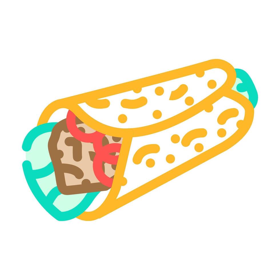 burrito vite nourriture Couleur icône illustration vecteur