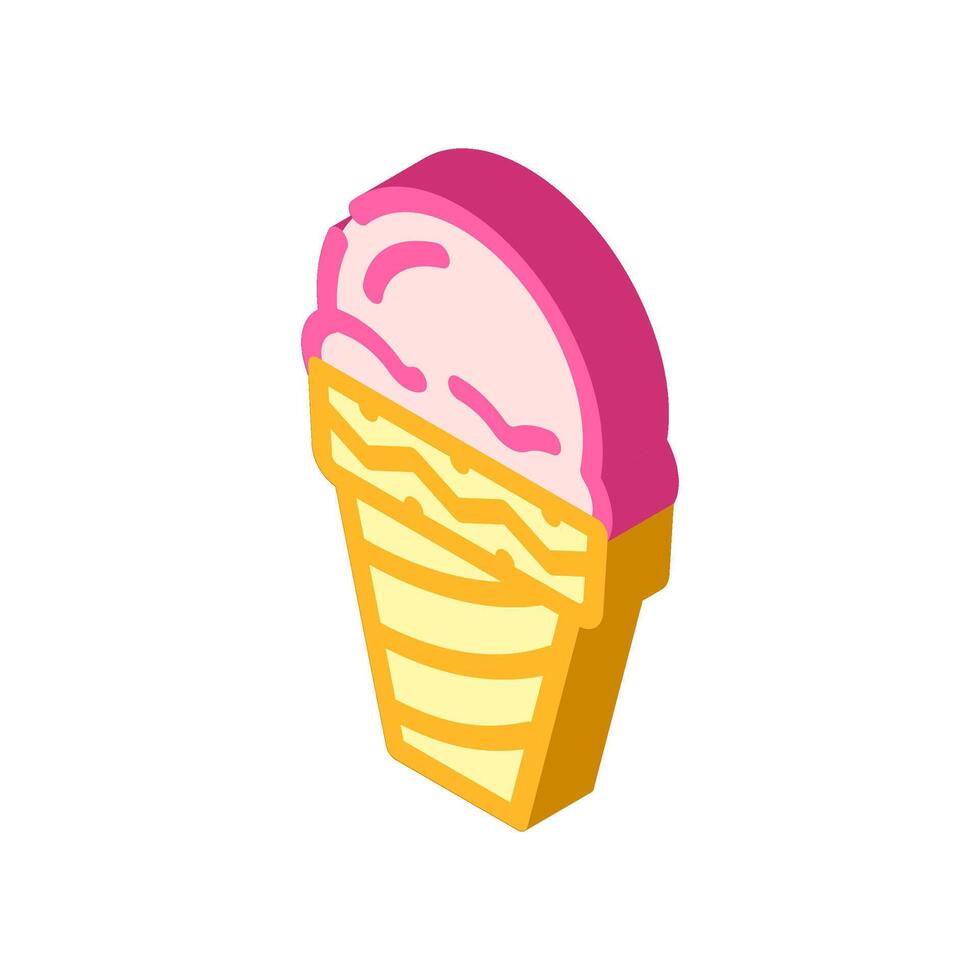 la glace crème vite nourriture isométrique icône illustration vecteur