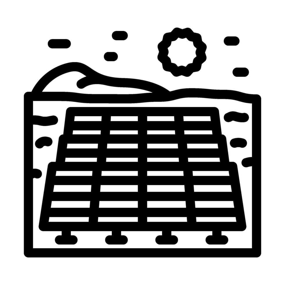 ferme solaire panneau ligne icône illustration vecteur