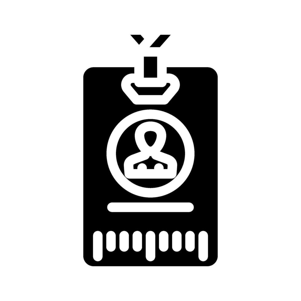 participant badge glyphe icône illustration vecteur