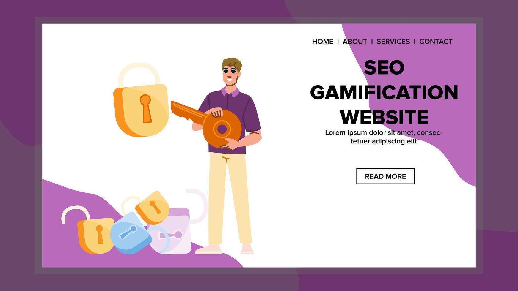 stratégie seo gamification site Internet vecteur