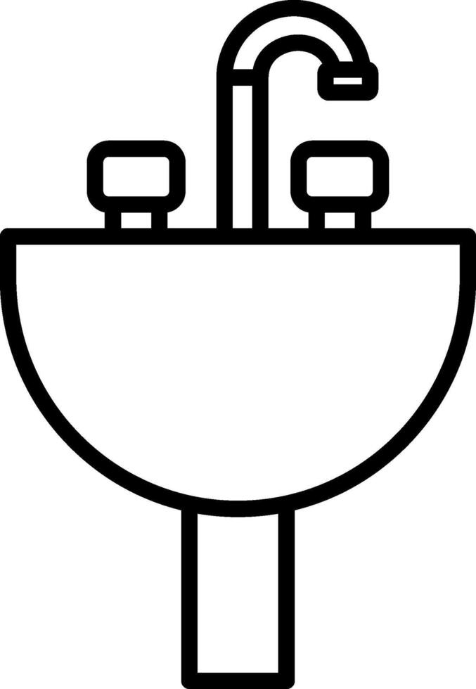 icône de ligne d'évier vecteur