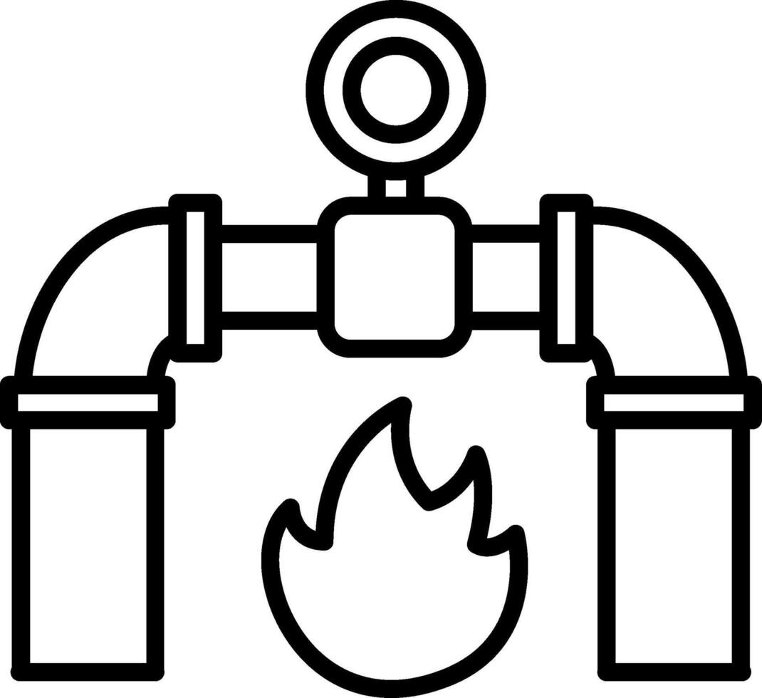 icône de ligne de gaz vecteur