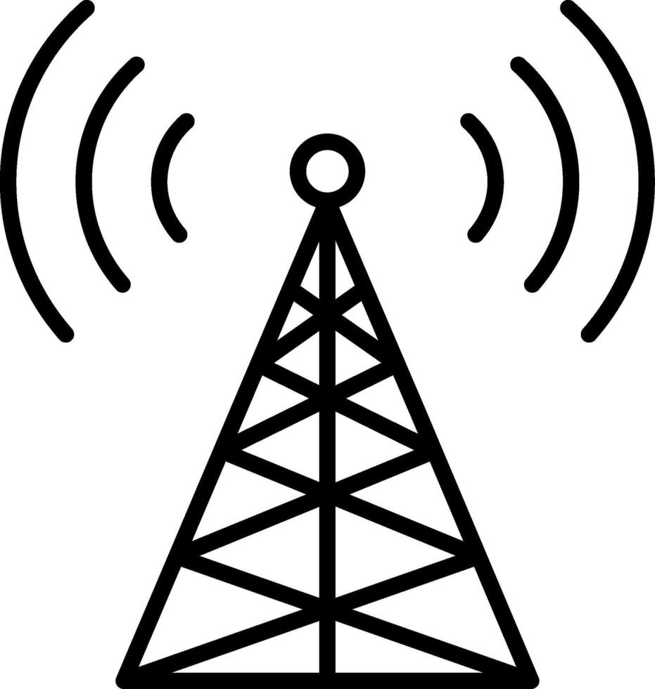 radio la tour ligne icône vecteur